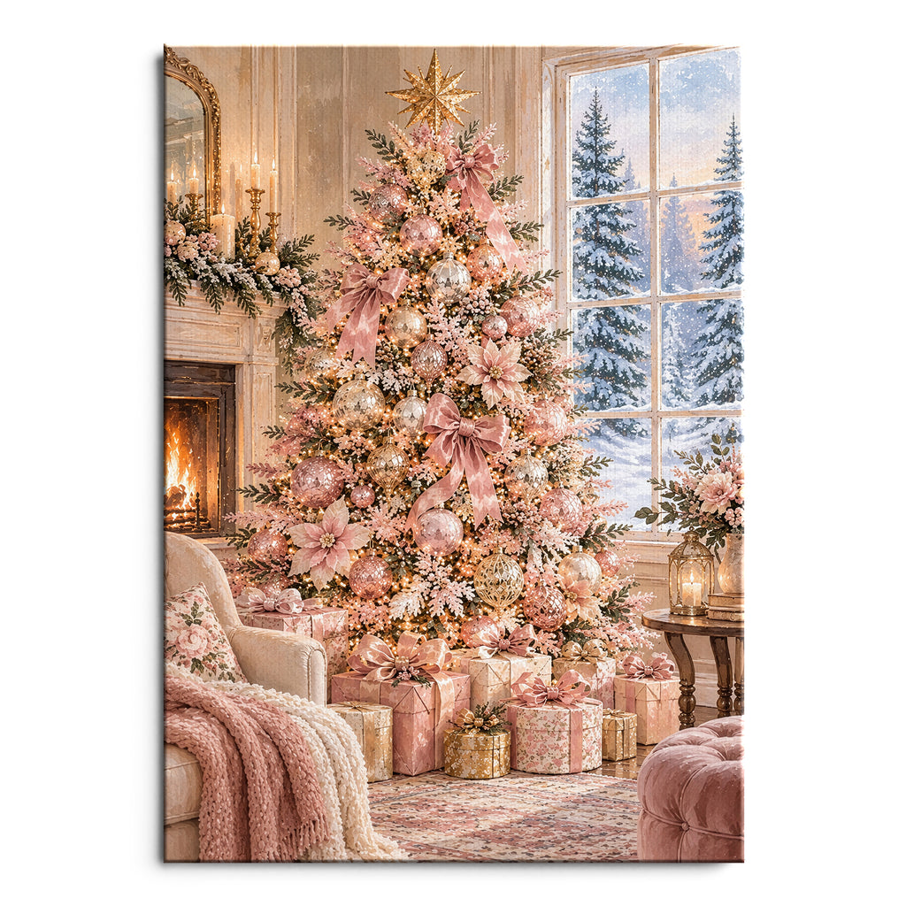 Pink Christmas Tree Wall Art - main image