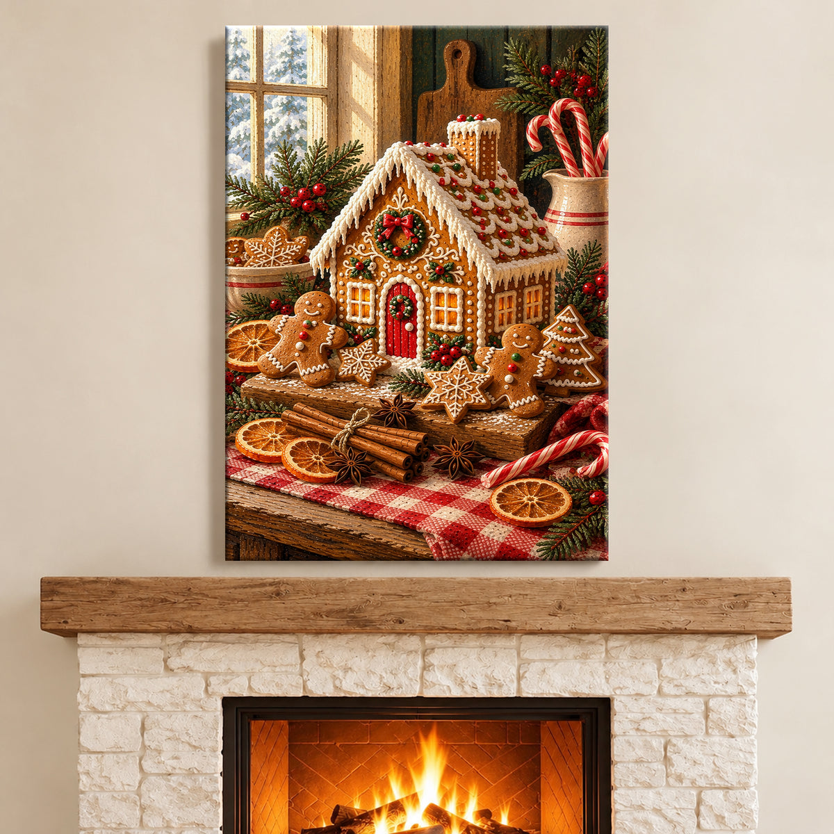 Gingerbread House Wall Art - room mockup 9