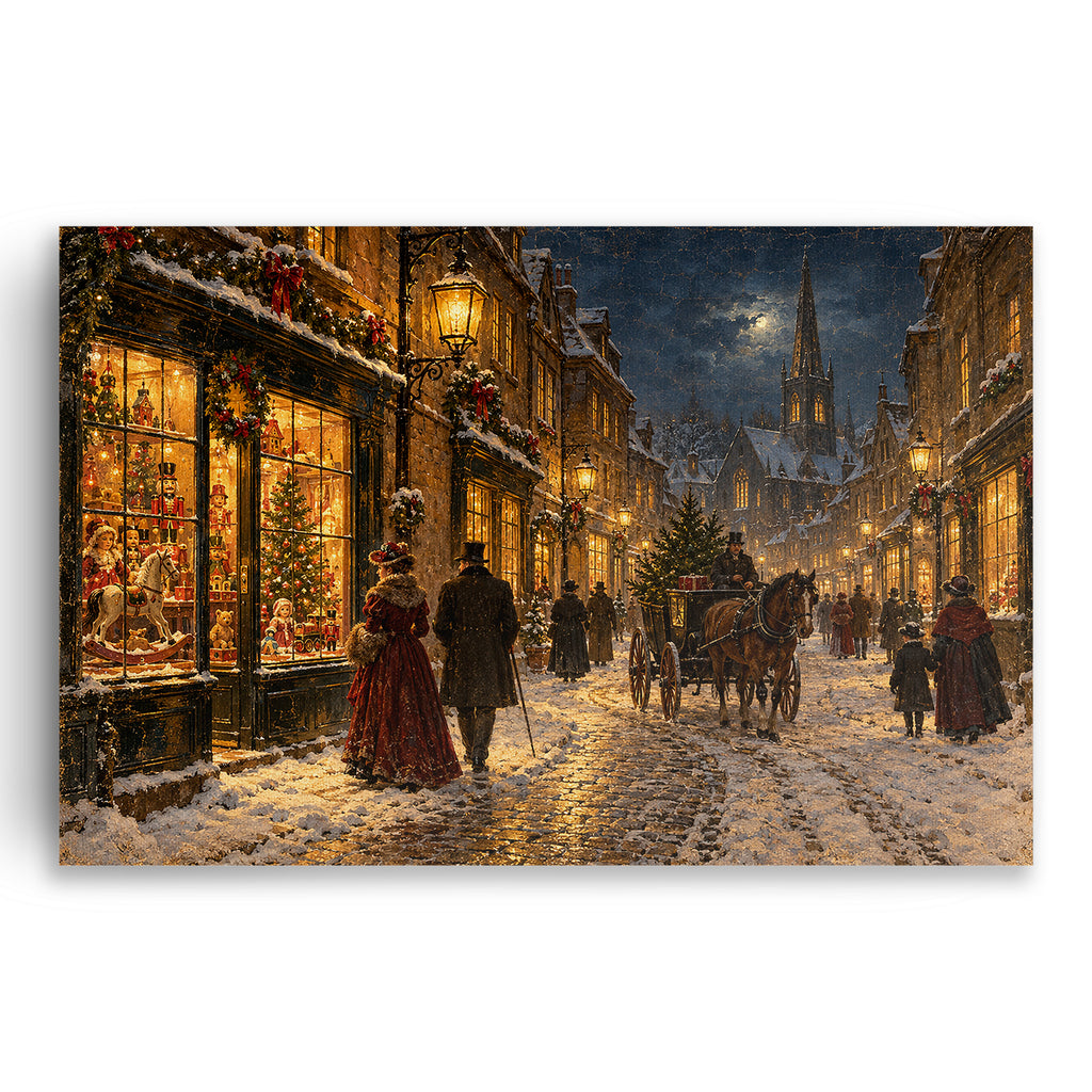 Victorian Christmas Street Wall Art - main image