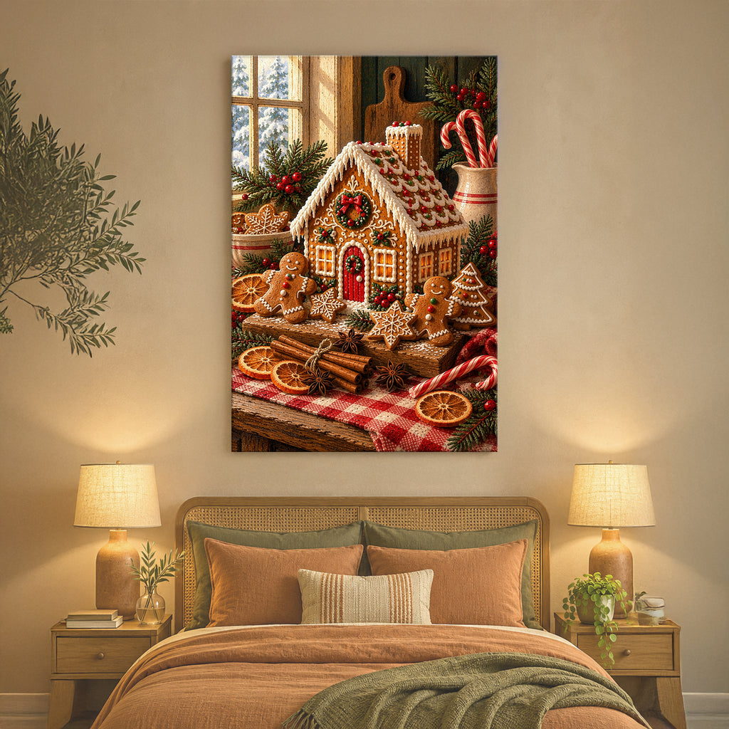 Gingerbread House Wall Art - room mockup 2