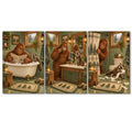 Set of 3 Funny Bigfoot Bathroom Wall Art - main image