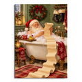 Funny Santa in Bathtub Wall Art - main image