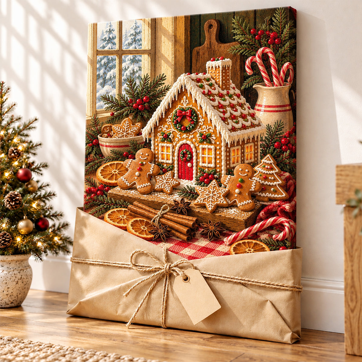 Gingerbread House Wall Art - room mockup 5