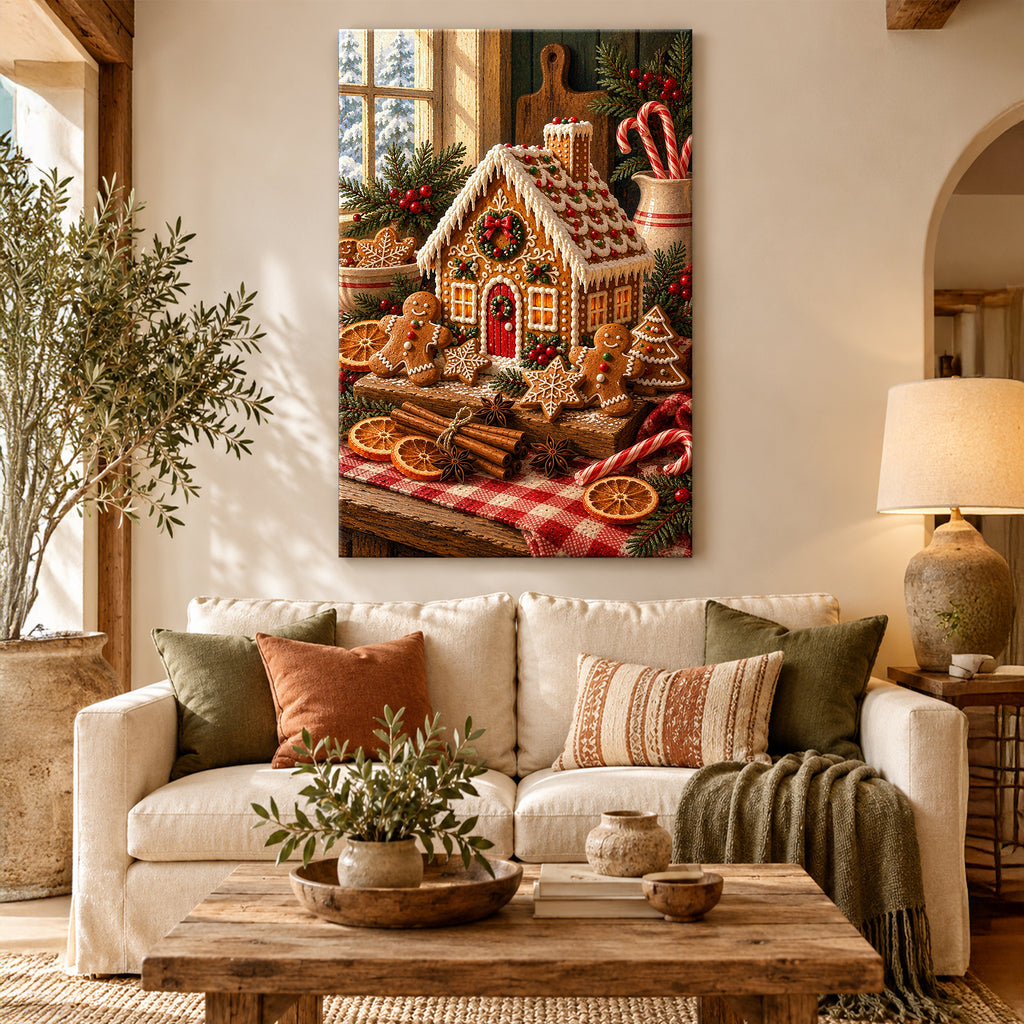 Gingerbread House Wall Art - room mockup 4