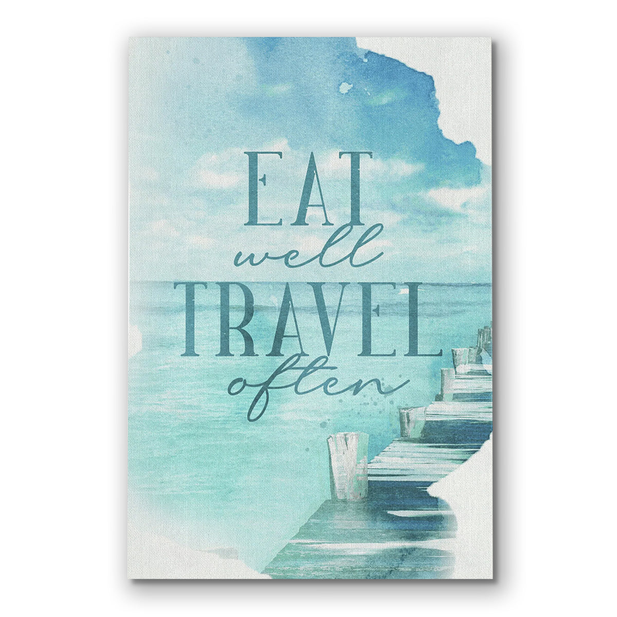 Eat Well Travel Often Canvas Wall Art – Coastal Kitchen Decor