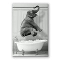 Funny Elephant In The Bathtub Canvas – Bathroom Wall Decor