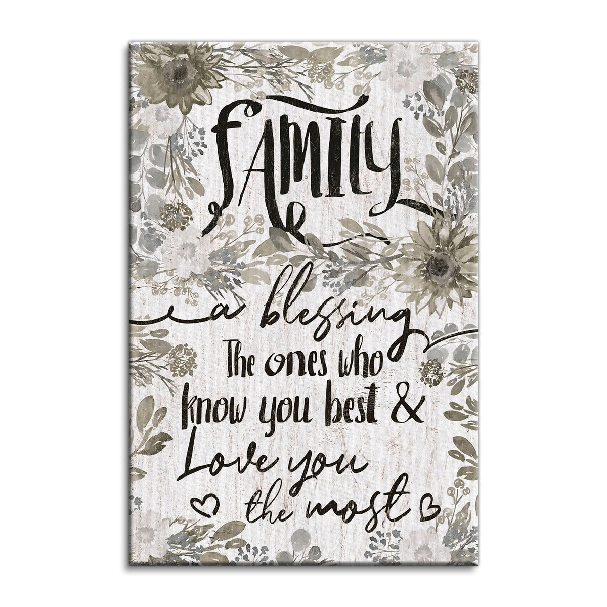 Family A Blessing Canvas Wall Art – Rustic Family Home Decor