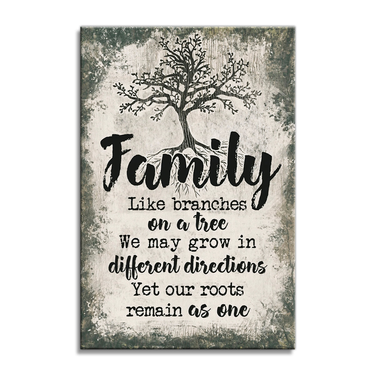 Family Like Branches On A Tree Rustic Canvas – Family Tree Wall Art