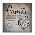 Family Love Square Canvas Wall Art – Rustic Family Home Decor