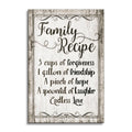 Family Recipe Canvas Wall Art – Kitchen Family Quote Decor