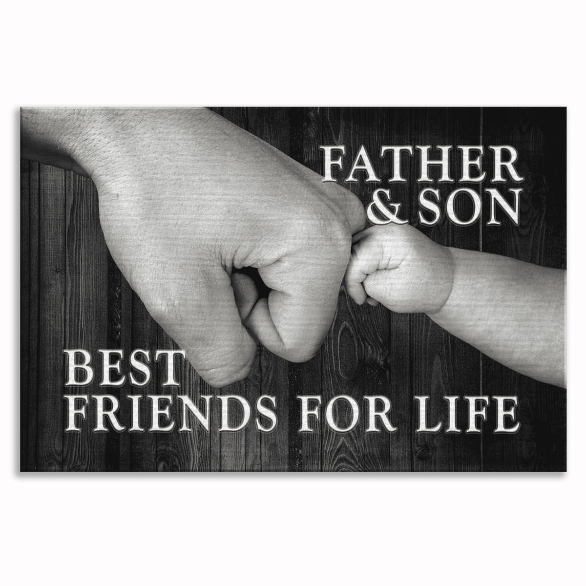 Father And Son Best Friends For Life Canvas – Father's Day Wall Art