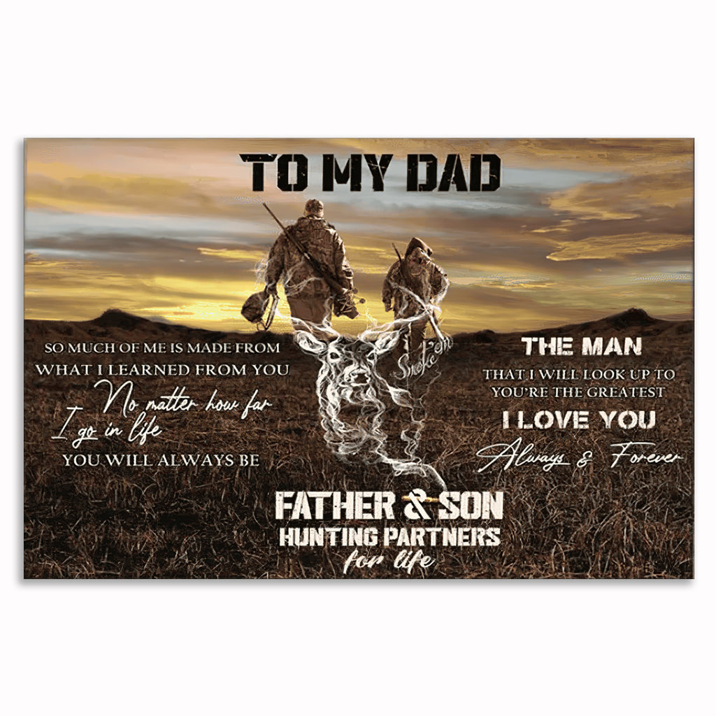 To My Dad Partners For Life Canvas – Father's Day Gift From Son