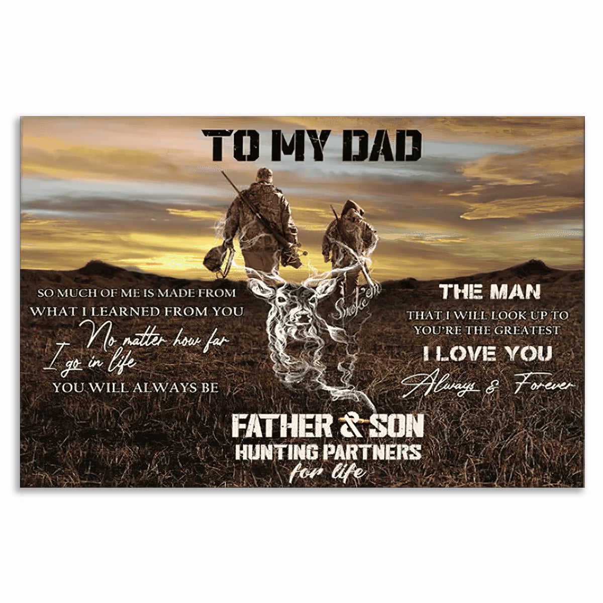To My Dad Partners For Life Canvas – Father's Day Gift From Son