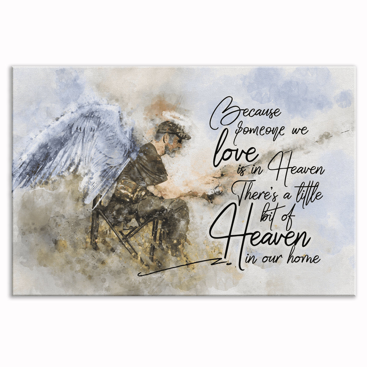 Fisherman Memorial Canvas – Someone We Love Is In Heaven Wall Art