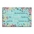 Bless The Food Before Us Watercolor Canvas – Floral Dining Room Art