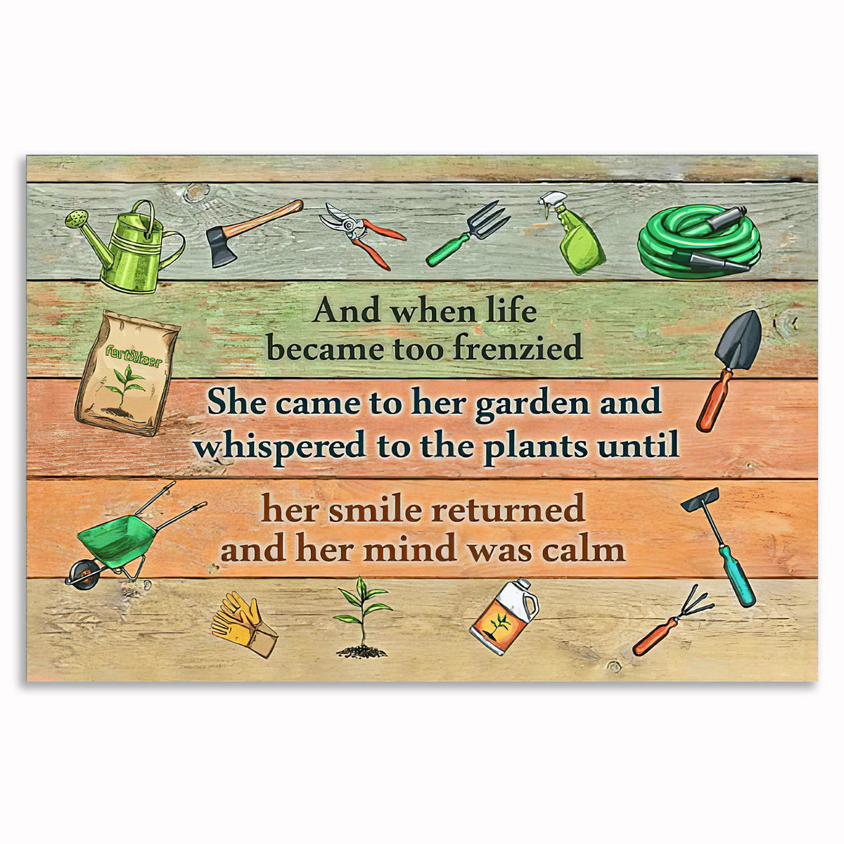 Gardening Quote Canvas Wall Art – Colorful Garden Lover Gift