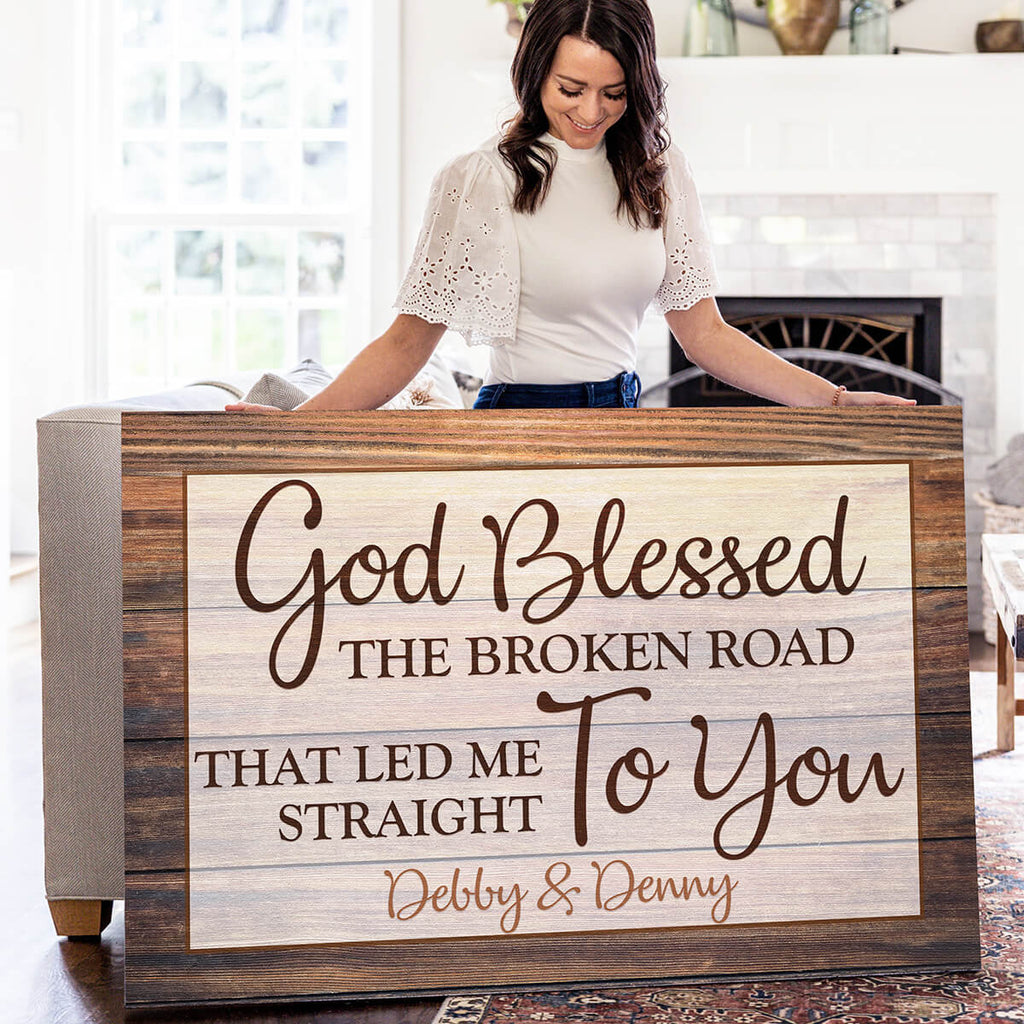 Personalized God Blessed Canvas Wall Art – Christian Wall Decor