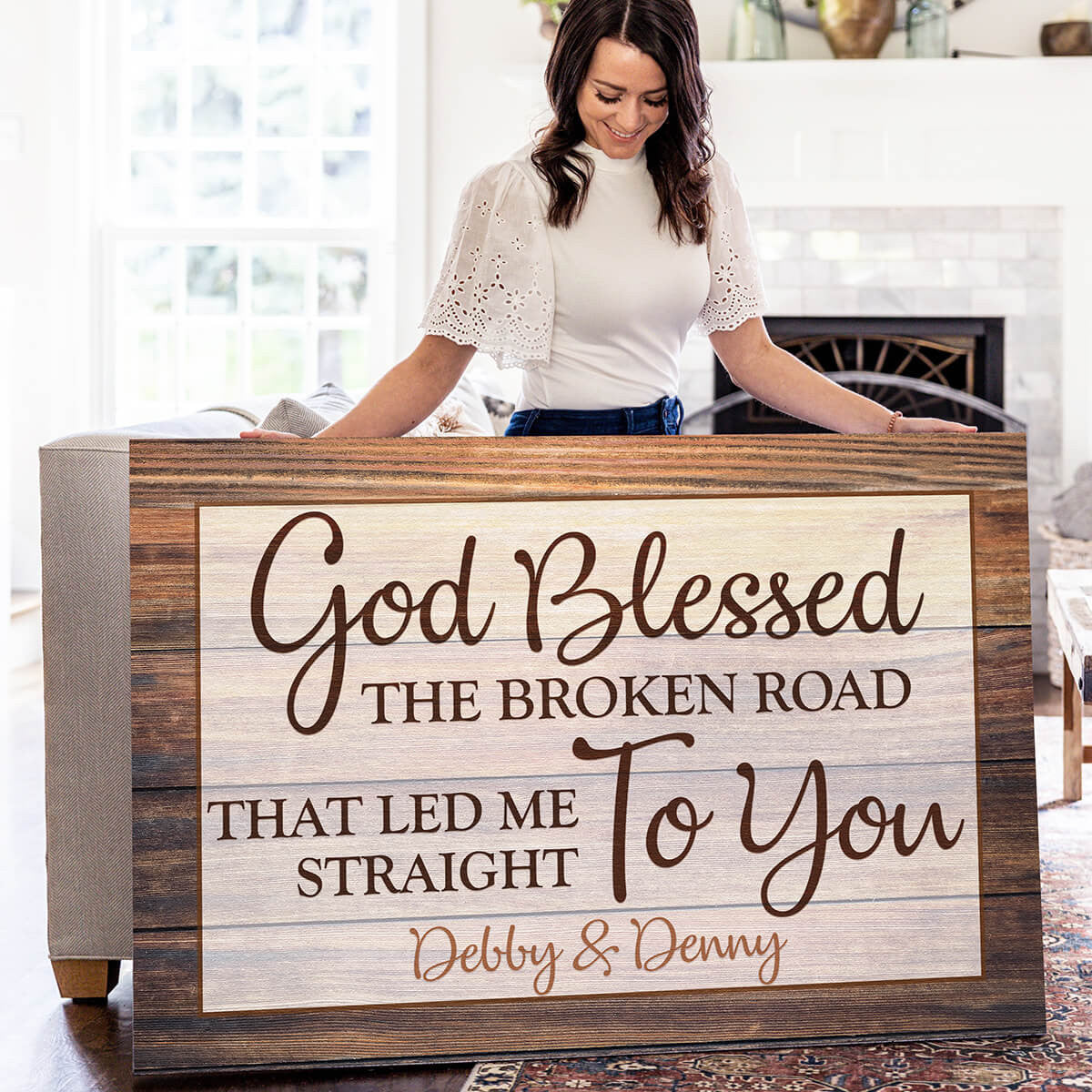 Personalized God Blessed Canvas Wall Art – Christian Wall Decor