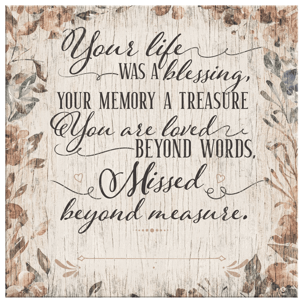 Personalized Your Memory A Treasure Memorial Canvas Wall Art – Memorial Gift