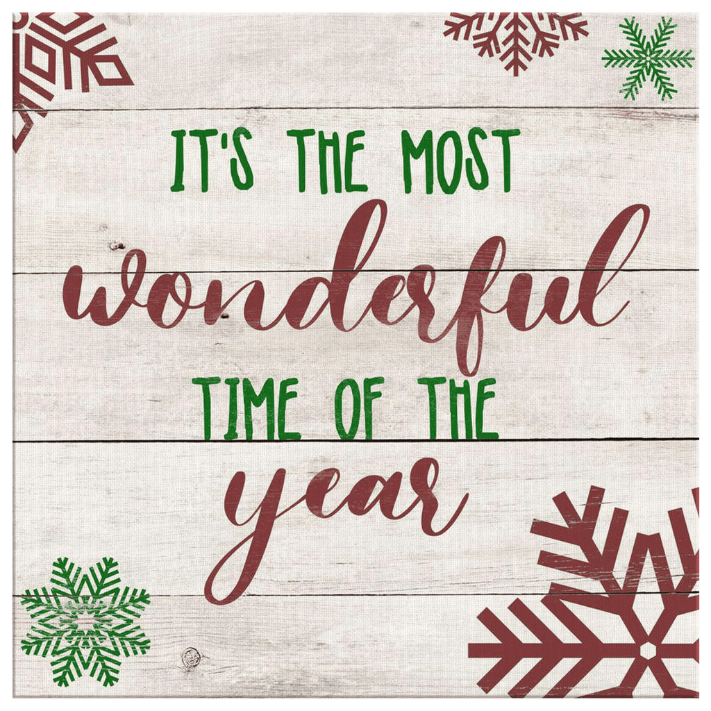 Most Wonderful Time Of The Year Christmas Canvas Wall Art – Christmas Decor