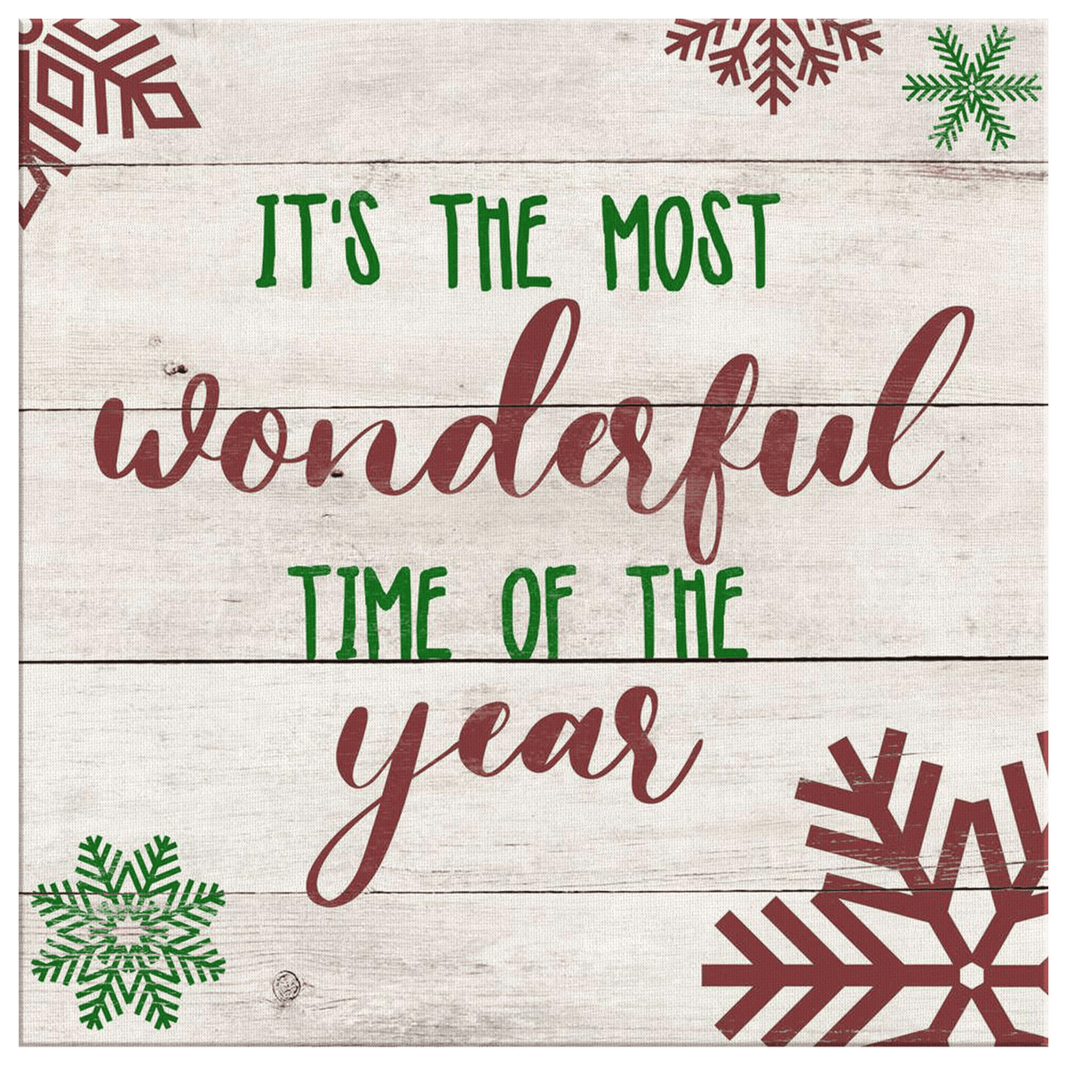 Most Wonderful Time Of The Year Christmas Canvas Wall Art – Christmas Decor