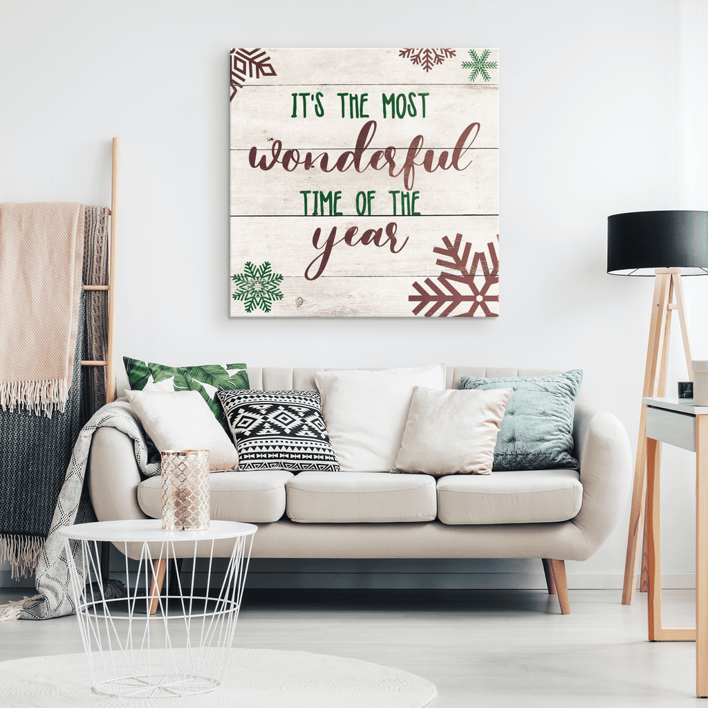 Most Wonderful Time Of The Year Christmas Canvas Wall Art – Christmas Decor