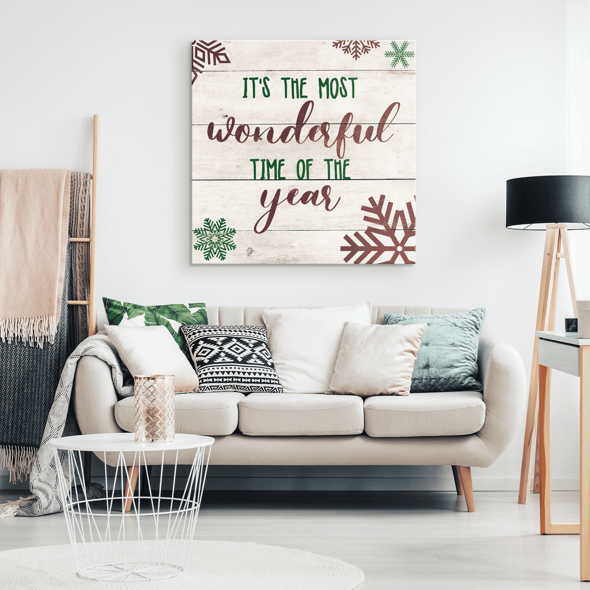 Most Wonderful Time Of The Year Christmas Canvas Wall Art – Christmas Decor