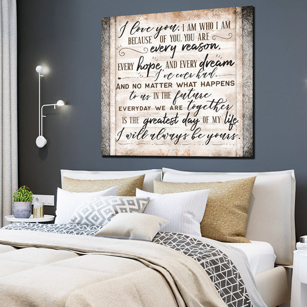 I Love You - I Will Always Be Yours Canvas Wall Art – Couple Gift