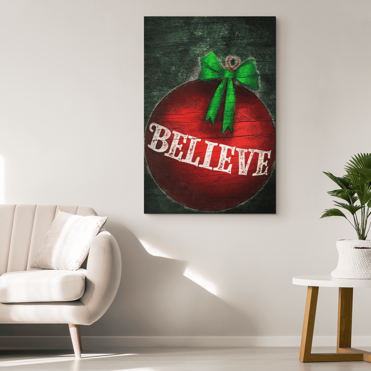 BELIEVE Christmas Canvas Wall Art – Christmas Decor