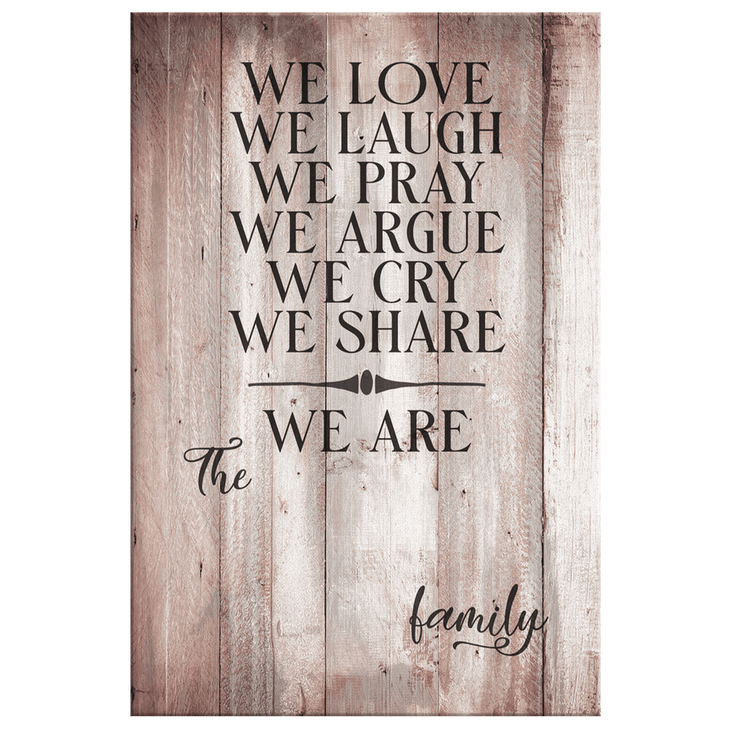Personalized We Love, We Laugh, We Are Family Canvas Wall Art – Family Home Decor