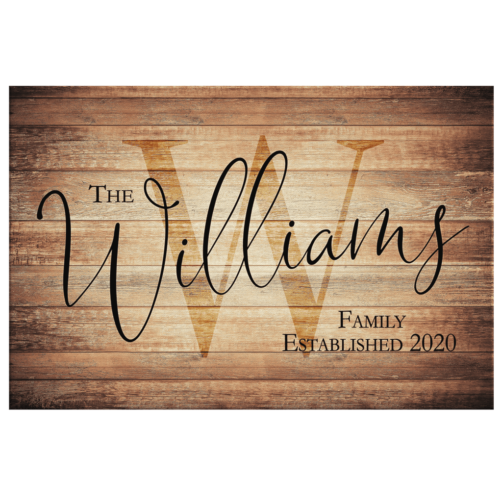 Personalized Family Name Rustic Canvas Wall Art – Family Home Decor