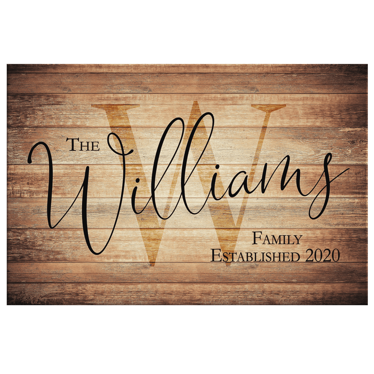 Personalized Family Name Rustic Canvas Wall Art – Family Home Decor