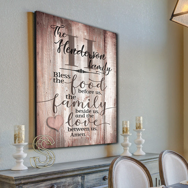 Personalized Food, Family, Love Wood Tone Canvas Wall Art – Family Home Decor