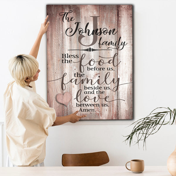 Personalized Food, Family, Love Wood Tone Canvas Wall Art – Family Home Decor