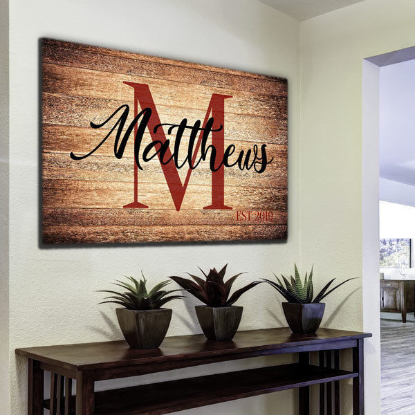 Personalized Family Name Canvas Wall Art – Family Home Decor