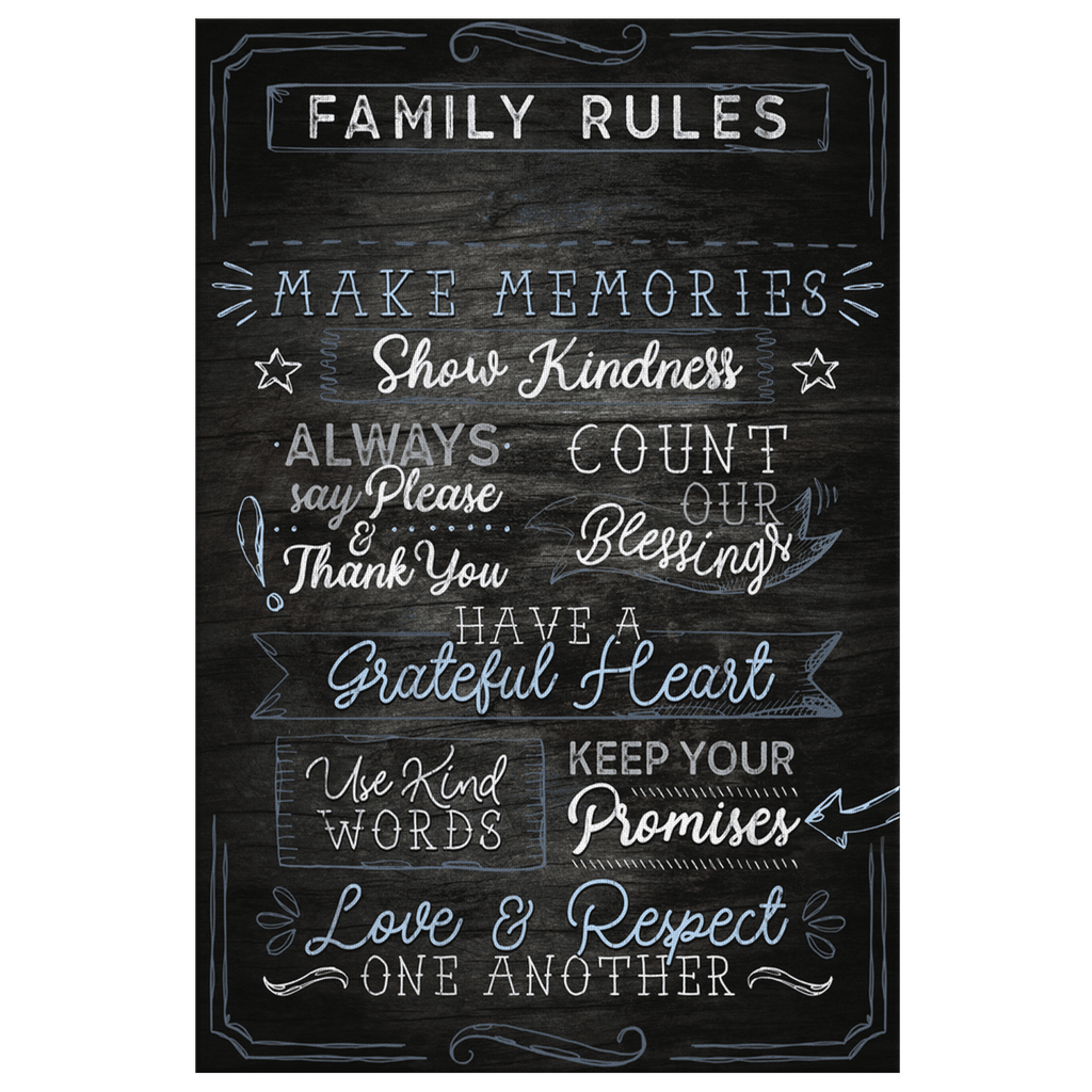 Personalized Family Rules Love & Respect One Another Canvas Wall Art – Family Home Decor