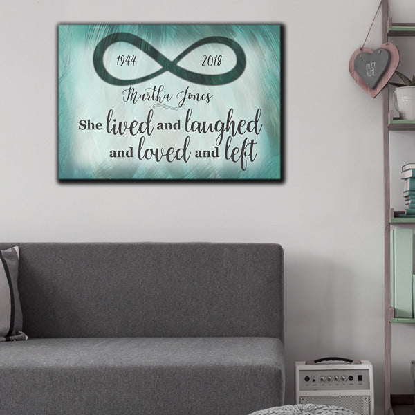 Personalized Lived And Laughed Memorial Canvas Wall Art – Memorial Gift