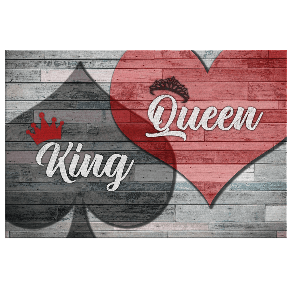 King of Spades And Queen Of Hearts Canvas Wall Art – Couple Gift