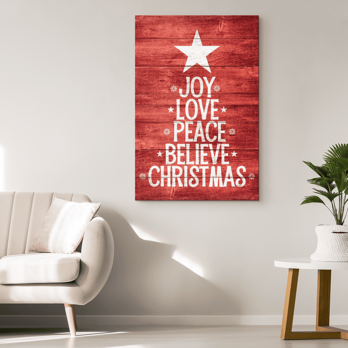 Joy, Love Christmas Canvas Wall Art – Christmas Decor