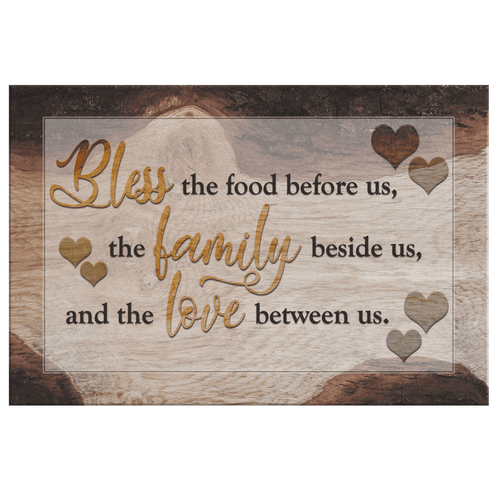 Food, Family, Love Rustic Canvas Wall Art – Family Home Decor