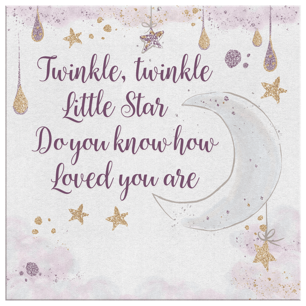 Personalized Twinkle Twinkle Little Star Canvas Wall Art – Nursery Wall Decor