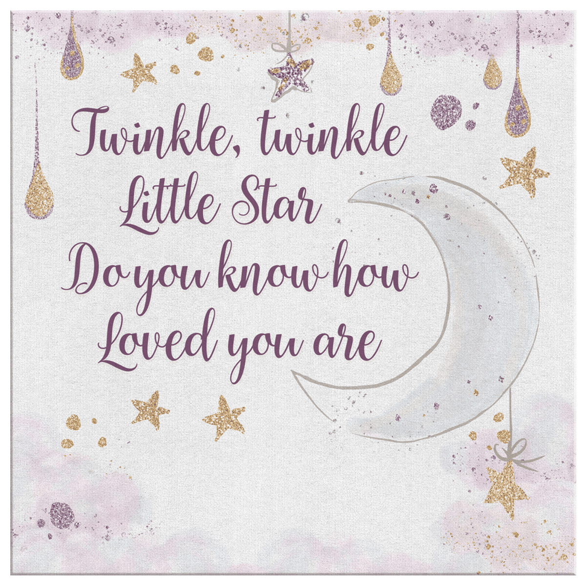 Personalized Twinkle Twinkle Little Star Canvas Wall Art – Nursery Wall Decor