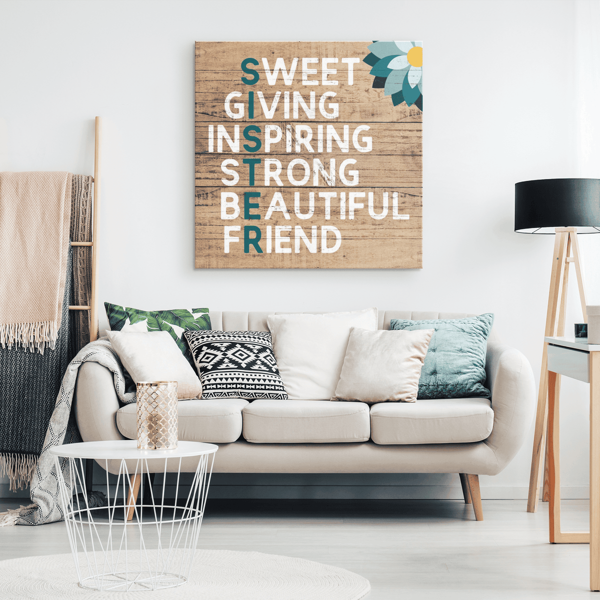 Sister - Sweet, Giving Canvas Wall Art – Gift for Sister