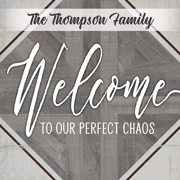 Personalized Welcome To Our Perfect Chaos Canvas Wall Art – Family Home Decor