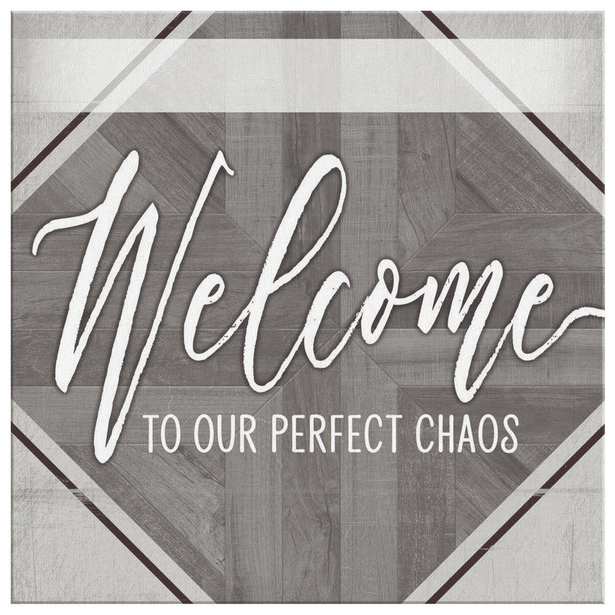 Personalized Welcome To Our Perfect Chaos Canvas Wall Art – Family Home Decor