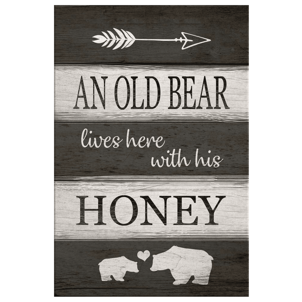 An Old Bear Lives Here Canvas Wall Art – Funny Home Decor
