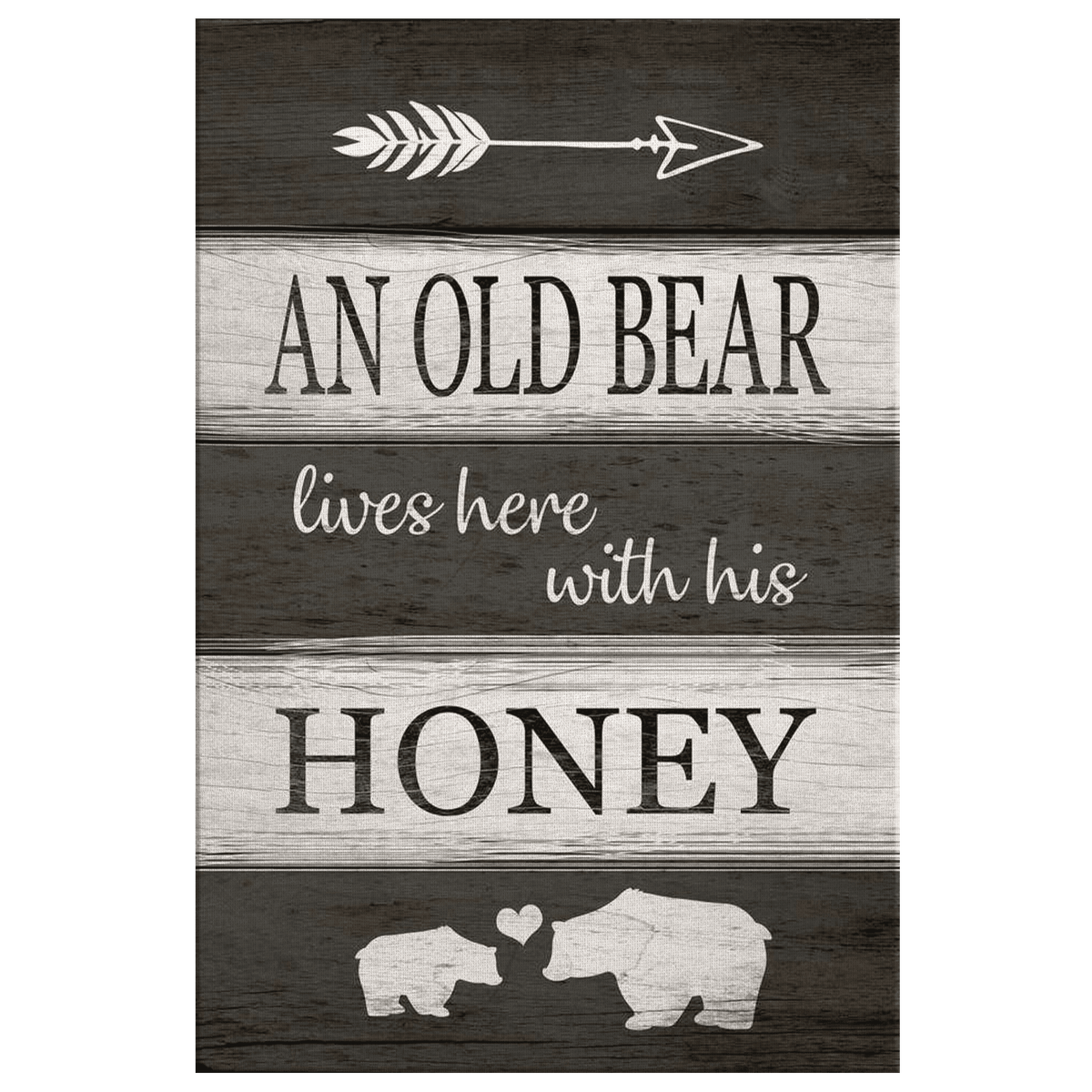 An Old Bear Lives Here Canvas Wall Art – Funny Home Decor