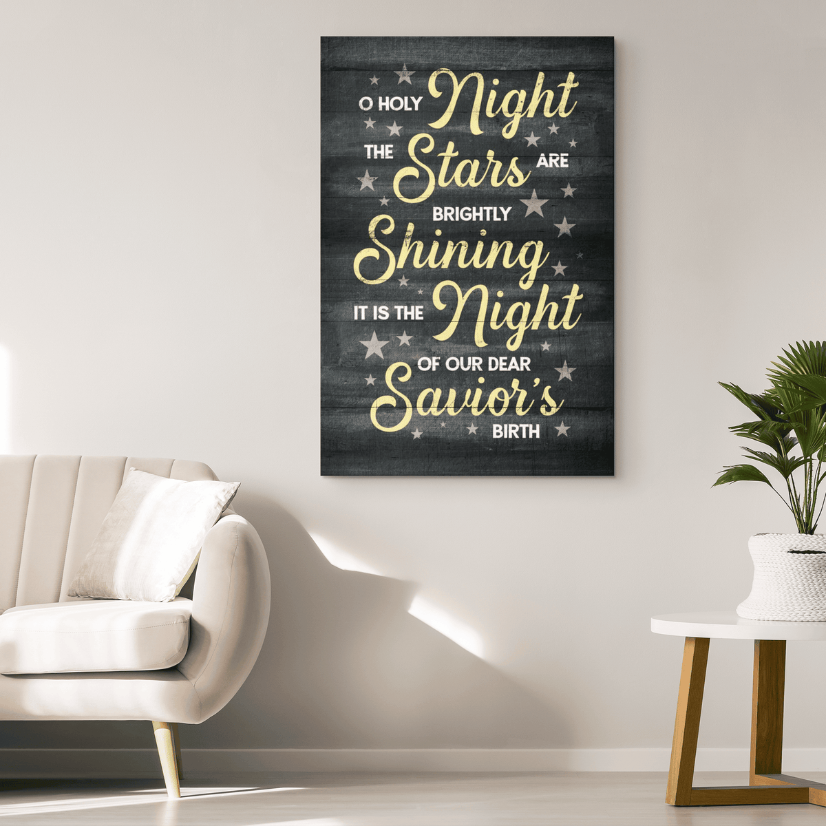 O Holy Night Christmas Canvas Wall Art – Christmas Decor