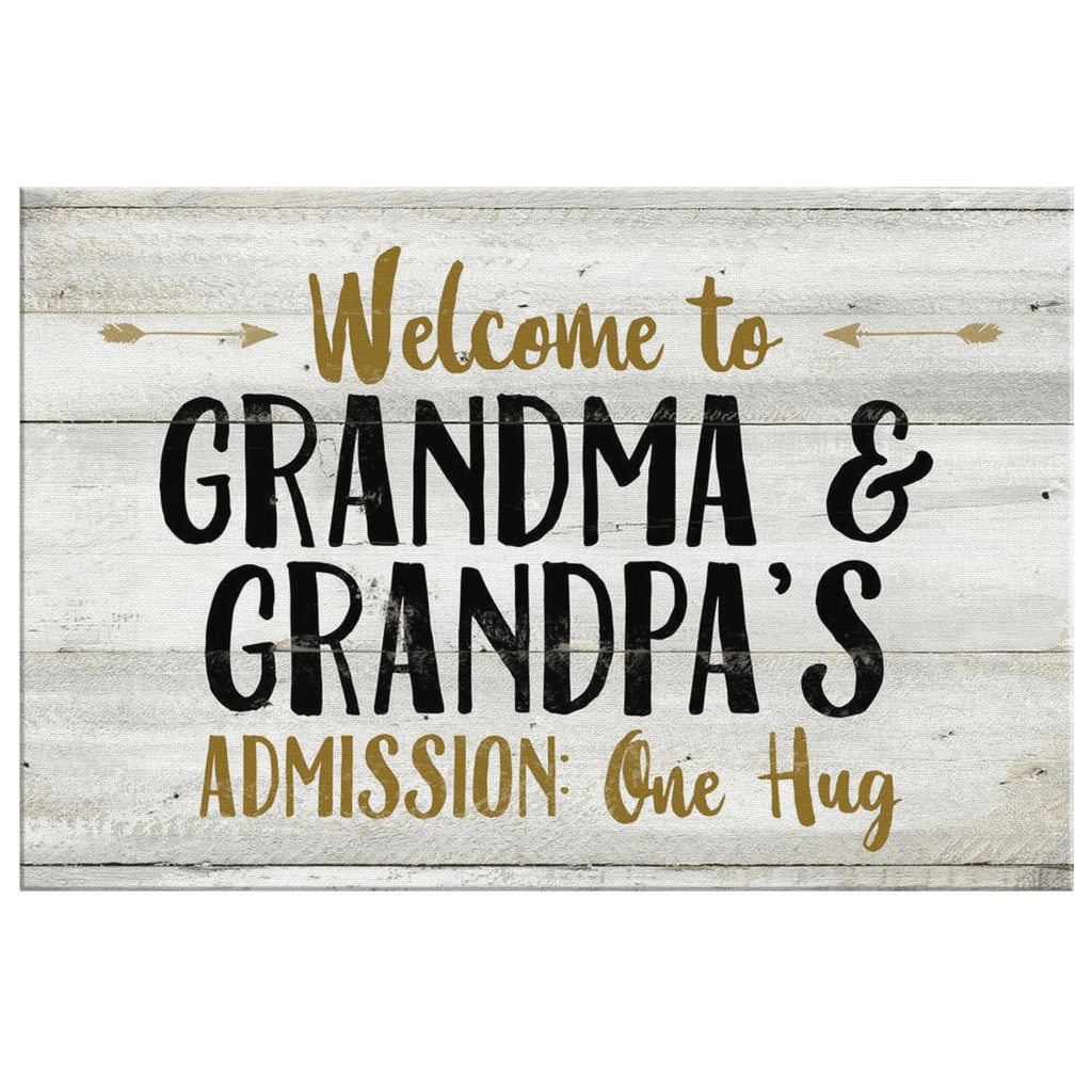 Welcome to Grandma And Grandpa's Canvas Wall Art – Gift for Grandparents
