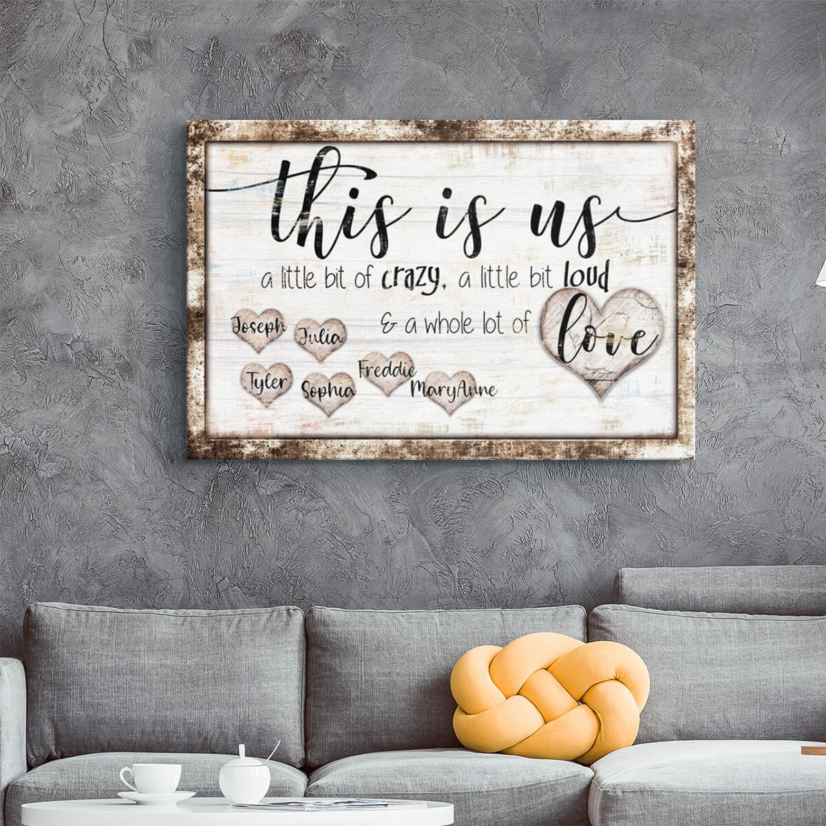 Personalized This Is Us - Crazy, Loud, Love Canvas Wall Art – Family Home Decor